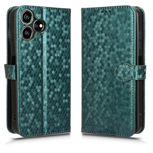 Étui Pour Zte Blade V50 Smart Couverture Portefeuille En Cuir, Motif Géométrique Fermoir Magnétique - Vert