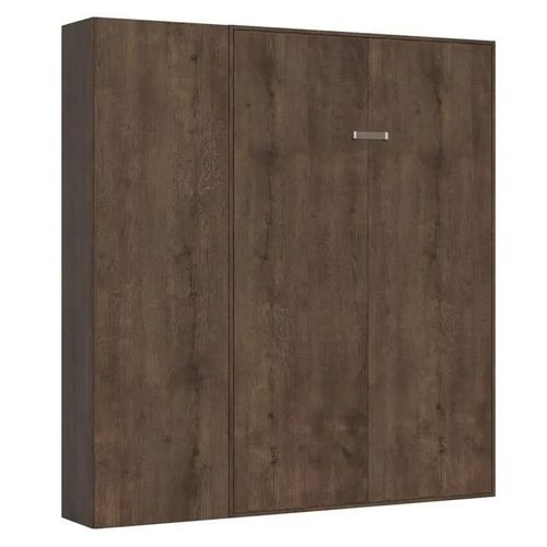 Armoire Lit Escamotable Vertical 120 Kentaro Avec Colonne Noyer
