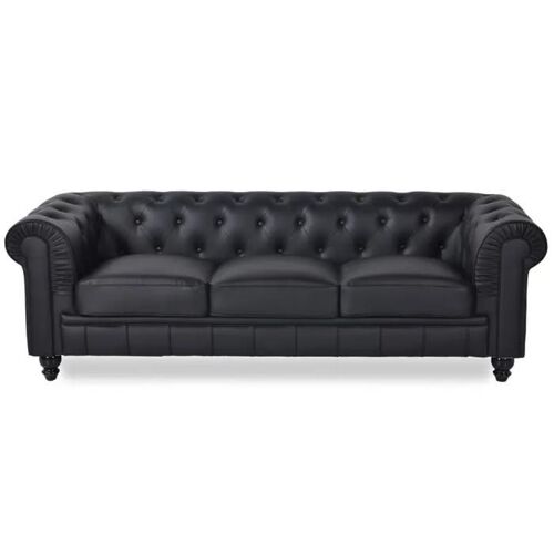 Canapé Chesterfield 3 Places Regency Noir