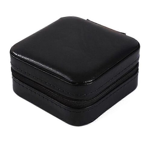 Petite Boîte À Bijoux De Voyage Portable En Cuir Pu Mini Boîte À Bijoux Pour La Maison Out Voyage Noir