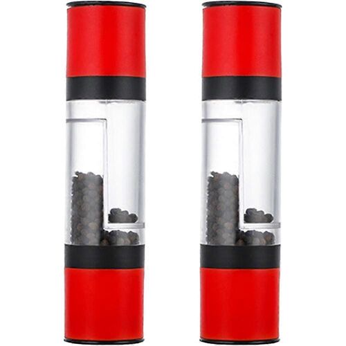 2 Pcs Salt & Pepper Grinder Set, 2 In 1 Stainless Steel Manual Dual Salt & Pepper Shakers Spices Mill Kitchen Cooking Tools, Green