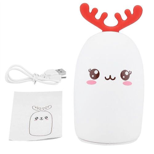 Mignon Forme D'animal Silicone Multicolore Led Rechargeable Veilleuse Mini Lampe De Lecture (#1)