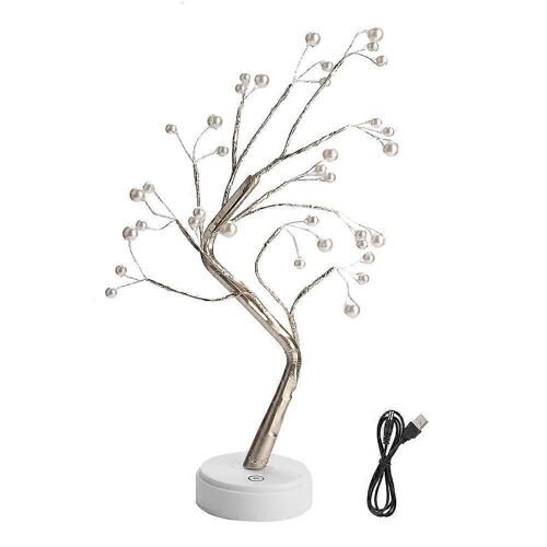 Lampe D'arbre En Fil De Cuivre À 36 Led Veilleuse De Charge Usb Pour La Décoration De La Maison Sans Batterie