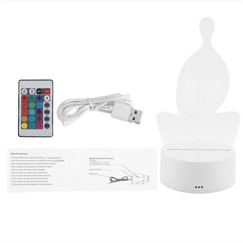 Veilleuse Abs Base Support Yoga Pattern Lampe Interrupteur Tactile (Blanc Avec Télécommande)