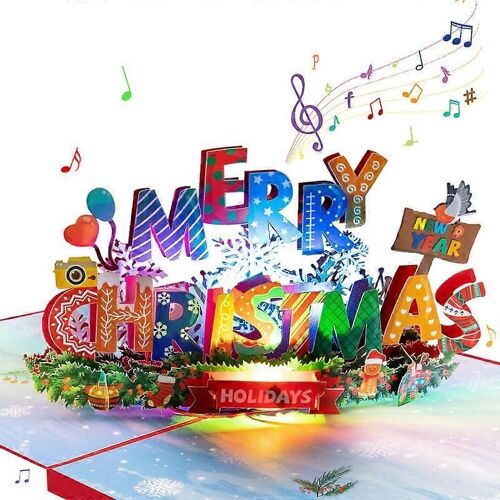 (RBDd)Cartes de voeux 3D Joyeux Noël : des cartes pop-up musicales pour tous les âges
