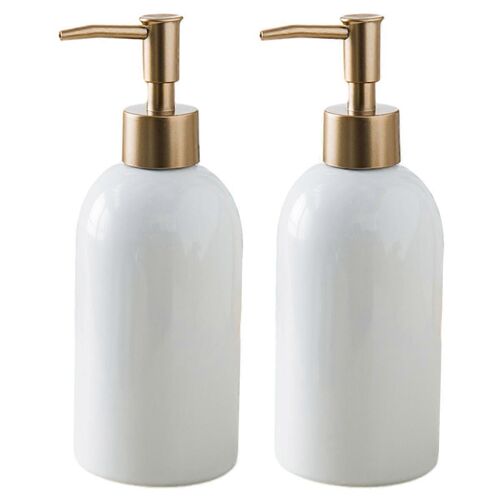 Distributeur de savon de style simple Bouteille d¿émulsion en céramique rechargeable Distributeur de savon biologique liquide