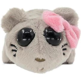(RBDd)Adorable hamster triste en peluche avec arc rose et musique - parfait pour les cadeaux