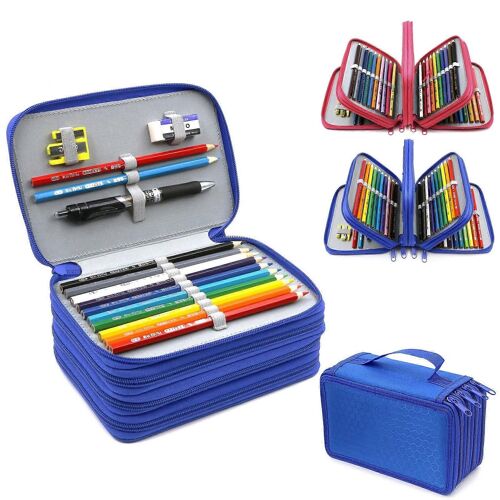 Trousse À Crayons, Trous De Trousse À Crayons De Grande Capacité, Couches Multifonctionnelles Pour La Peinture