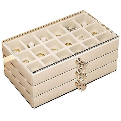 Transparent Ring Bracelet Storage Box Jewelry Flannel Plate Storage Necklace Bracelet Earrings Jewelry Box Jewelry Box