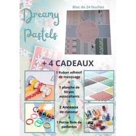 Papier Scrapbooking Bloc De 24 Feuilles Cartonnées 30,5 X 30,5 Cm De 250g Thème "Dreamy Pastels"