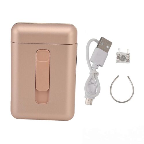 Boîte de cas de cigarette rechargeable de 20 épais avec briquet briquet électrique portable pour hommes femmes or
