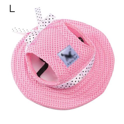 [Ande En Ligne] Nouveau Pet Supplies Maille Respirant Parasol Chapeau Chat Chien Top Hat Chapeau Princesse (Rose, L)