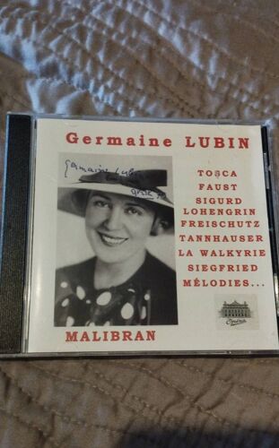 Germaine Lubin Tosca Faust Sigurd Lohengrin Freischutz Tannhauser Walkyrie Siegfried Mélodies Malibran