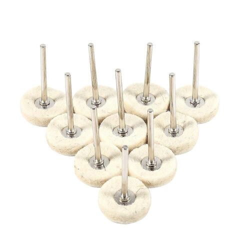 10PCS 25MM Laine Feutre Polissage Polissage Perceuse Meuleuse Roues Brosses Avec Poignée Pour Outil Rotatif
