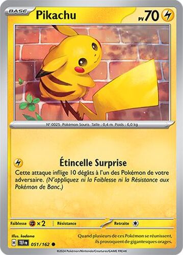 Carte Pokémon - Pikachu - 051/162 - Ev5 Forces Temporelles Sous Sleeve - Choupine50 -