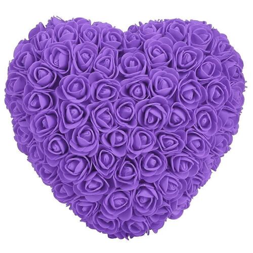 Fleur de rose artificielle en forme de coeur distinctive pour l'anniversaire de la Saint-ValentinViolet