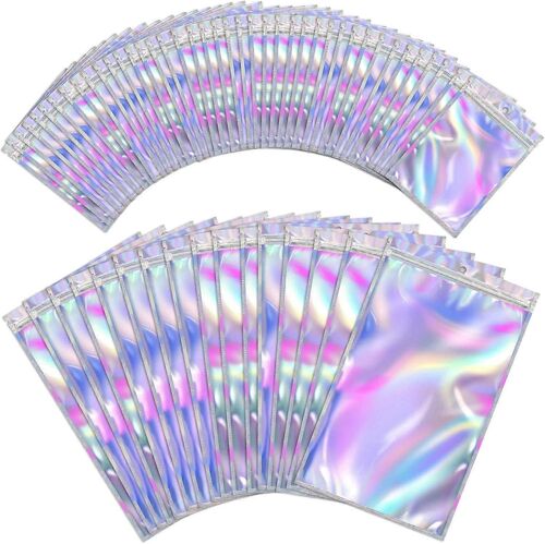 200 pièces Sacs déodorants refermables Sacs en aluminium, Flat transparent Auto-Sealing Zipper Sacs de rangement alimentaire Emballage en plastique Aluminium Aluminium Mylar Sacs