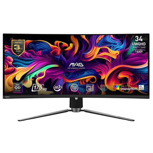 MSI MAG 341CQP QD-OLED - Ecran PC Gaming Incurvé 34" OLED