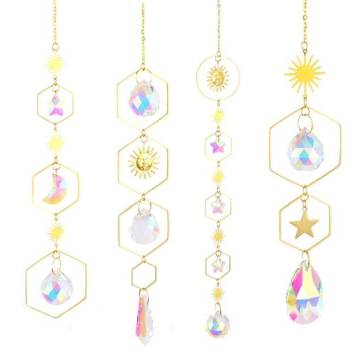 Attrape-Soleil En Cristal Coloré, Ornements Pour Fenêtre Et Maison, 4 Pièces Goodnice