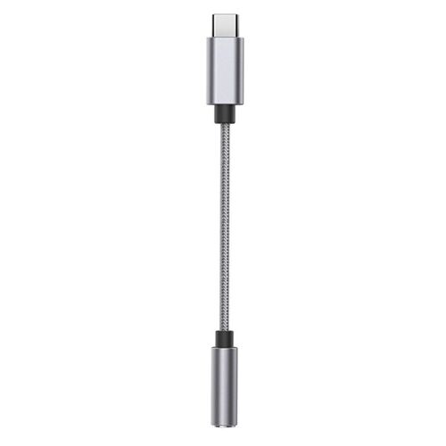 Adaptateur audio USB C vers 3,5 mm tressé type C mâle vers casque gris goodnice