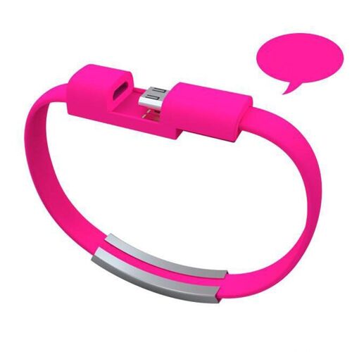 Bracelet Portable Créatif De 21 Cm Pour Câble De Données Iphone Ios Apple Rose Goodnice