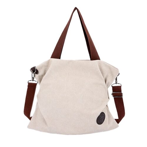 Femmes avec sacs à bandoulière en toile, sacs à main en toile, toile blanche goodnice