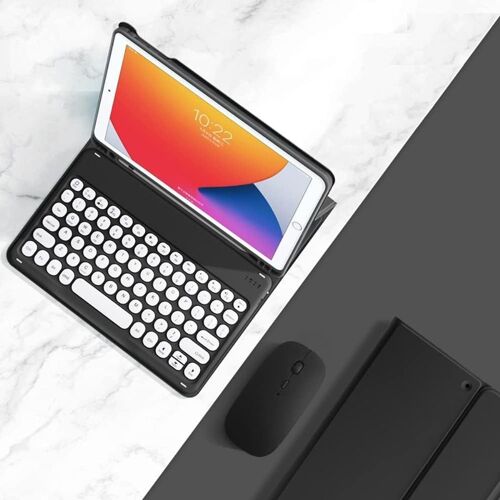 Étui pour clavier avec souris, couleur, clavier rétro, touches rondes, doux goodnice