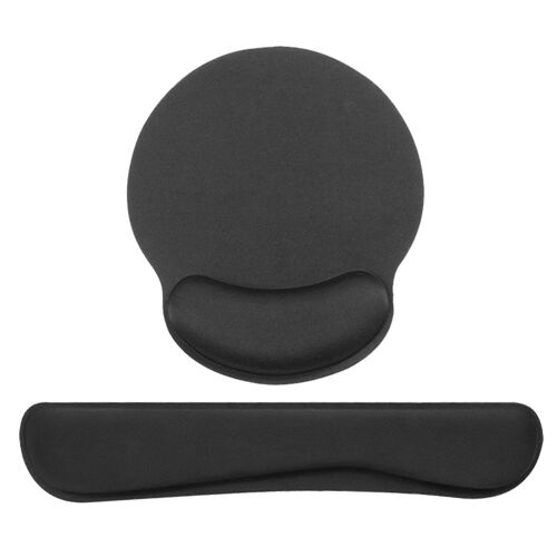 Tapis de souris avec repose-poignet, tapis de clavier en mousse à mémoire de forme, Easy noir goodnice