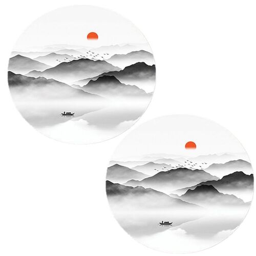 2 Pièces Jeu Rond Chinois Petit Ordinateur Bureau Pad Style 2 Goodnice