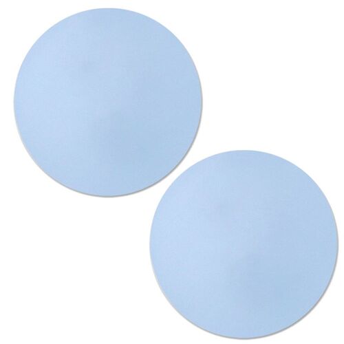 Tapis de souris rond en cuir imperméable de couleur unie pour ordinateur portable, bleu doux goodnice