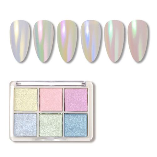 Poudre De Miroir Magique Solide À Six Couleurs, 3 Miroirs Magiques Gratuits Goodnice 