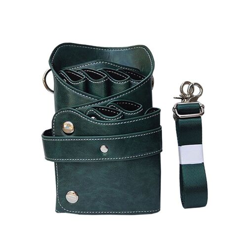 Sac À Ciseaux En Cuir Véritable Pour Salon Et Salon De Coiffure, Vert Foncé Goodnice