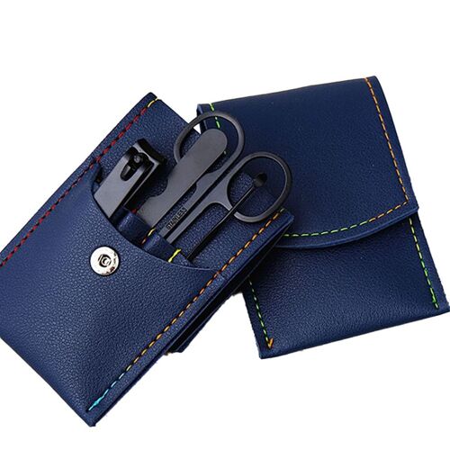 Cadeaux Pour Hommes/Femmes, Ensemble De Manucure En Acier Inoxydable Avec Pu 7022a Bleu Goodnice 