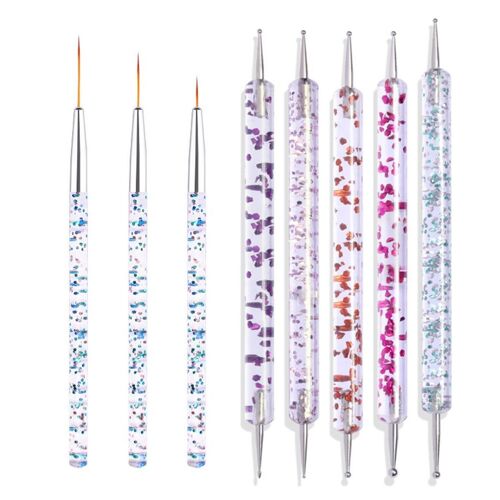 Stylos À Points 8 Pièces Avec Pinceaux Pour Peinture À Ongles, Design Nail Art Goodnice