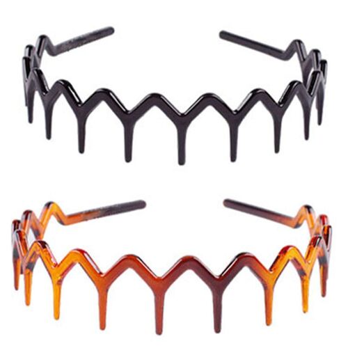 Lot De 2 Bandeaux Peignes À Cheveux En Forme De Dent De Requin En Plastique Noir Forme 8 Goodnice