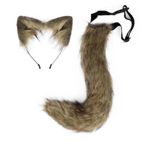Queue En Fausse Fourrure Et Oreilles À Clip Pour Les Costumes De Fête D'halloween Goodnice