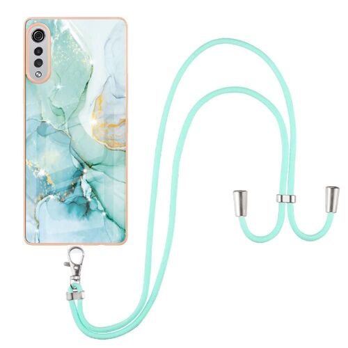 Étui Pour Lg G9 Marbre Anti-Scratch Doux Pare-Chocs Lanière À Corps Croisé - Vert