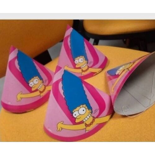 12 Chapeaux Carton Rose De Féte Marge Simpson Idéal Anniverssaire Signé Matt Groening ( Bart Lisa Homer)
