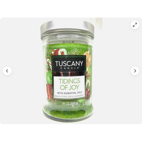 Tuscany Limited Edition Tidings Of Joy Candle With Essentials Oil - 18 Oz