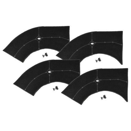 vhbw 4x Filtres à charbon actif compatible avec Whirlpool AKR 657 NB, AKR 657 WH, AKR 656 WH, AKR 657 IX hotte aspirante - 28 x 13,3/9,5 x 2,6 cm