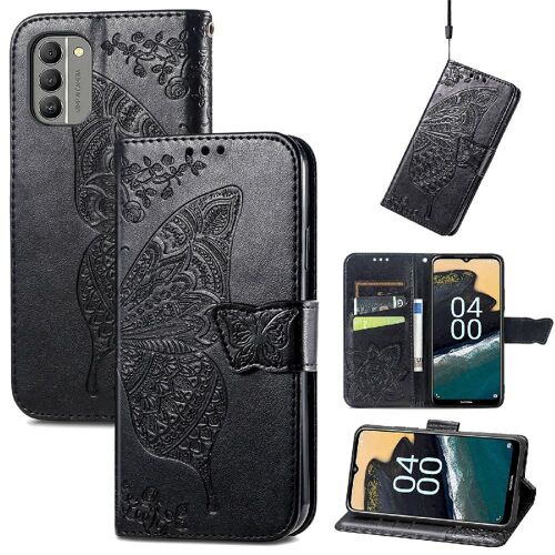 Étui Pour Nokia G400 Portefeuille Papillon Multi-Couleur Affaires Aile - Noir