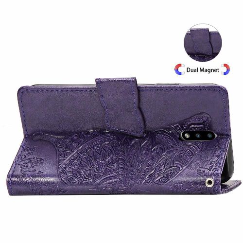 Étui Pour Nokia 2.3 Portefeuille Papillon Aile Multi-Couleur Affaires - Violet Foncé