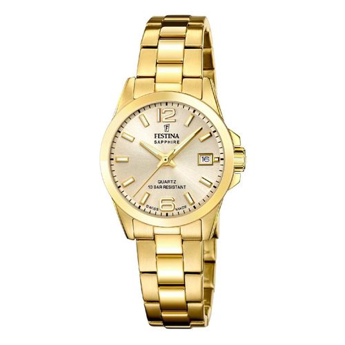 Montre Femme Festina Swiss Made Acier Doré