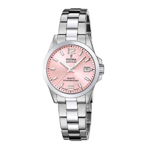 Montre Femme Festina Acier Cadran Rose Collection Swiss Made