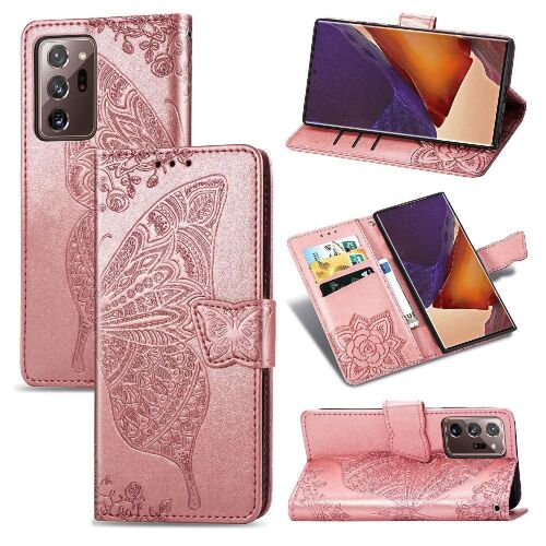 Étui Pour Samsung Note 20 Ultra Aile Affaires Papillon Portefeuille Multi-Couleur - Doré