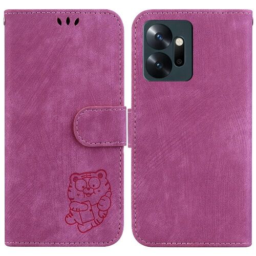 Étui Pour Infinix Zero 20 Tigre Mignon En Relief Housse De Support Flip Folio Carte De Poche Étui Portefeuille - Rouge