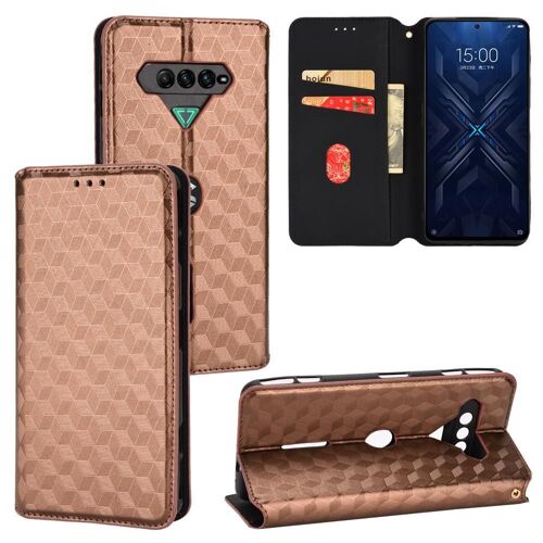 Étui Pour Xiaomi Black Shark 4 / 4 Pro Motif 3d Portefeuille Cuir Pu Titulaire De Fentes Pour Cartes Fermeture Magnétique - Le Brun