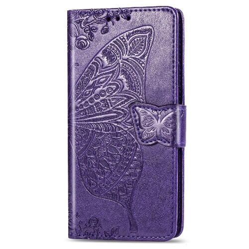 Étui Pour Samsung A40 Papillon Portefeuille Affaires Aile Multi-Couleur - Violet Foncé