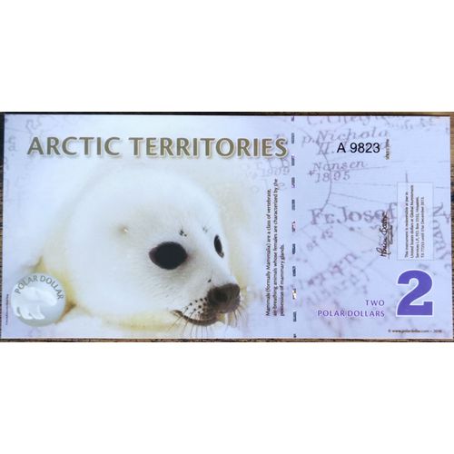 Billet 2 Polar Dollars - Phoque Blanc - 2010 - Arctic Territories - Arctique