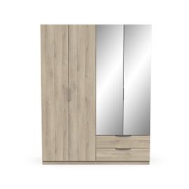 Armoire 4 Portes, 2 Tiroirs Et 2 Miroirs - L157,3 Cm
